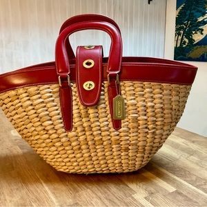 COACH Legacy Straw Bag Large "Lily", Vintage 2007, No.B 22-8910